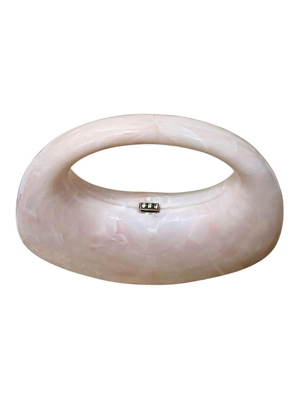 Crescent Marble Minaudiere Acrylic Clutch Light Pink Hard Case 👛 A New Day 🎀 - Picture 4 of 8